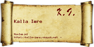 Kalla Imre névjegykártya